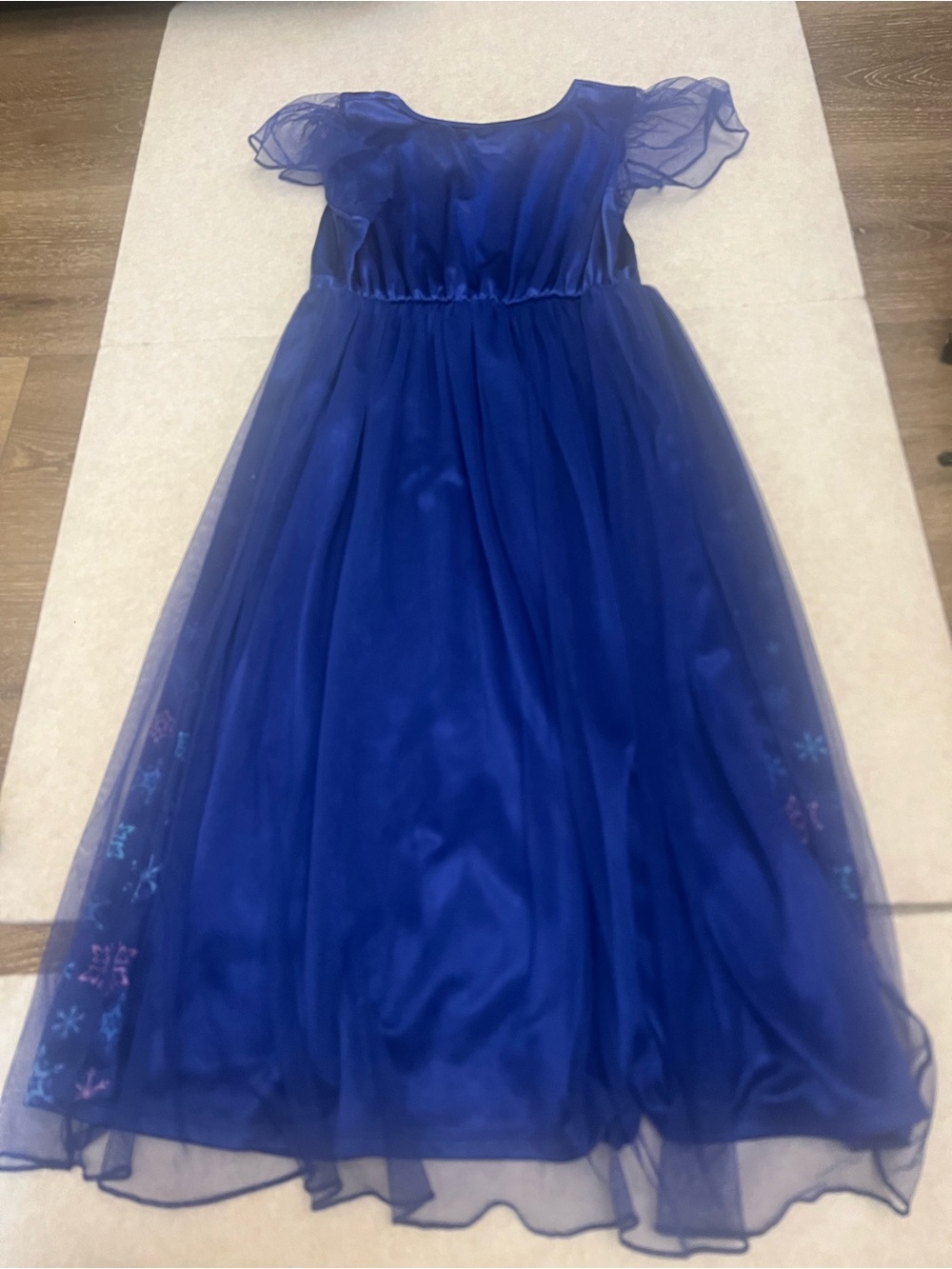 Disney Frozen Girls Elsa & Anna Blue Princess Dress Or nightgown Size M (8) - Picture 9 of 10